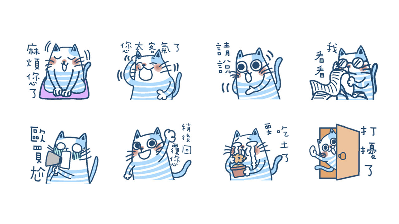 灰階條紋貓