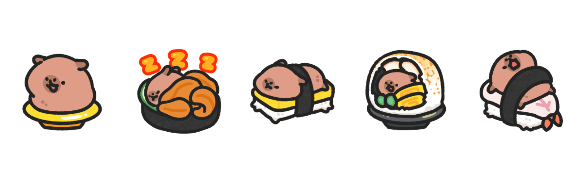 小水豚 動態表情貼10(壽司)