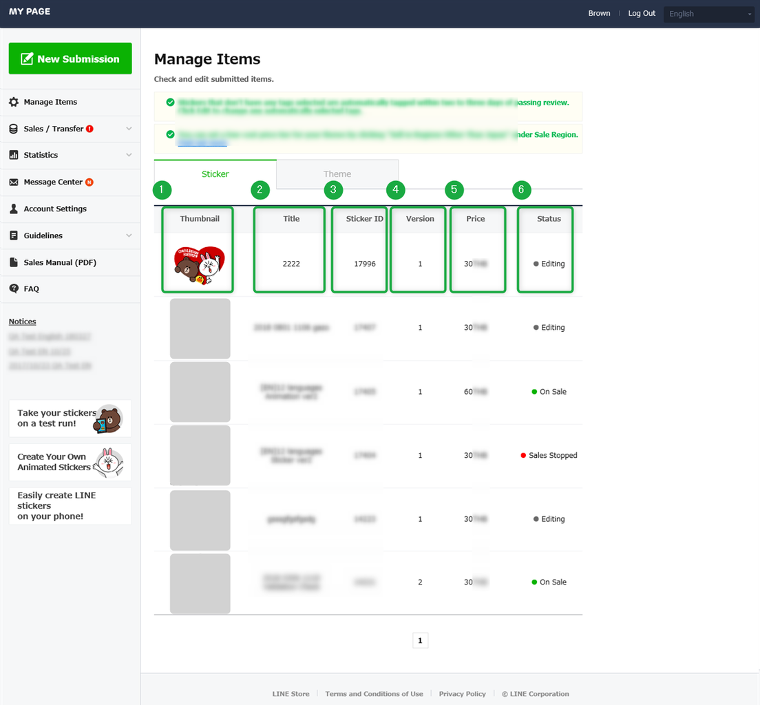 Managing your stickers : LINE Creators Market Manual