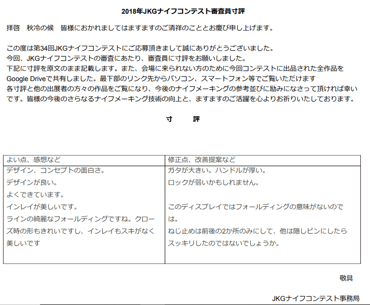 Jkgナイフコンテスト寸評 大どんでん返し 茨城のサムライガレージ Jkgナイフコンテスト寸評 大どんでん返し 茨城のサムライガレージ