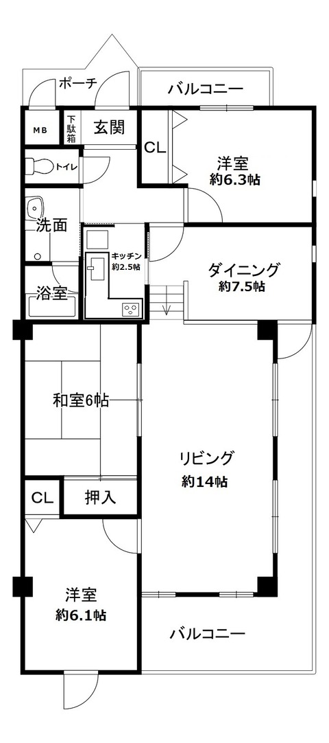 ヒルサイドコート茨木(間取)