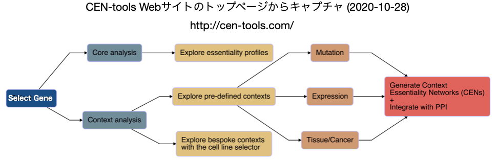 Cen Tools 大規模なゲノムワイドcrisprスクリーンのデータをベースとして コンテクストに依存する必須遺伝子と細胞過程の同定を支援する情報資源 Crisp Bio