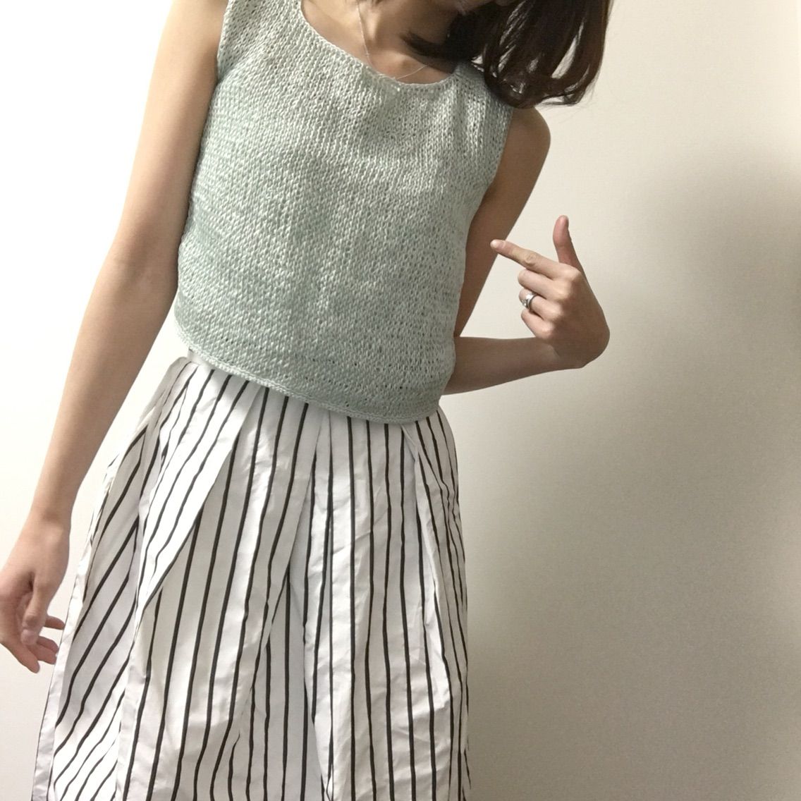 アフガン編みのクロップドトップス 代ママのかぎ針編み