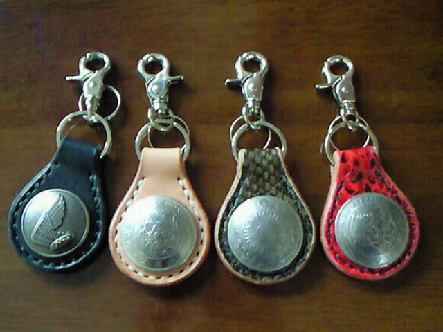 明治壱円コンチョ キーホルダー Crow Tme Handmade Original Leather 明治壱円コンチョ キーホルダー Crow Tme Handmade Original Leather