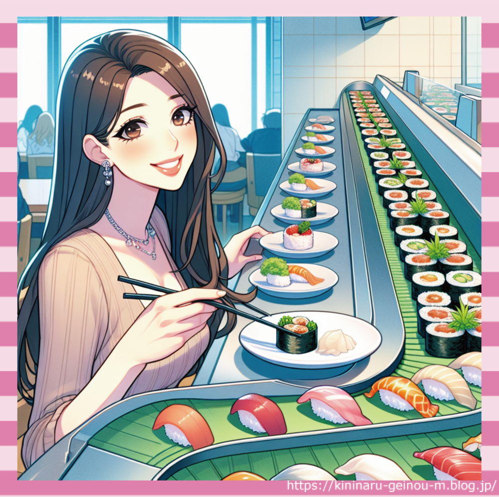 回転すし美女