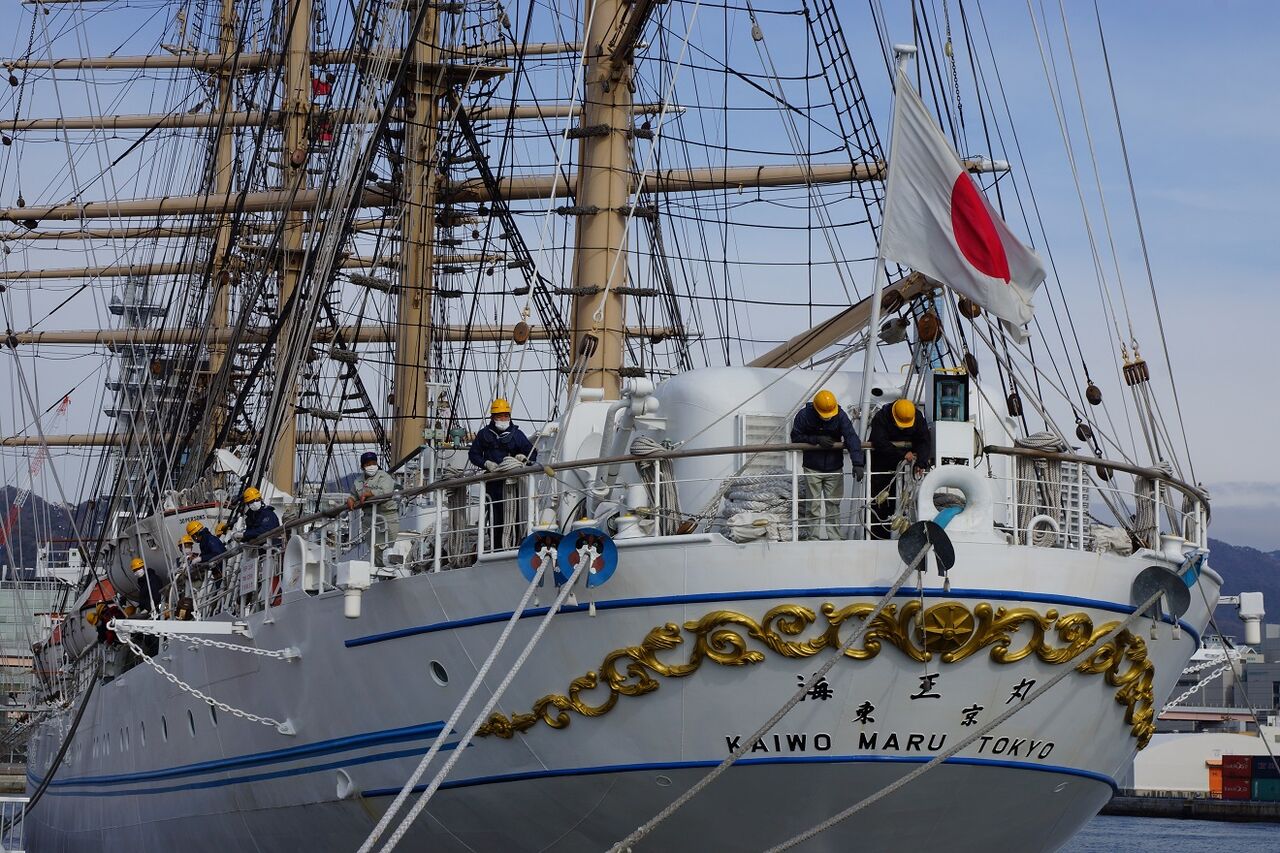 航海練習船が3隻は神戸で年越し 船と花と風景と 航海練習船が3隻は神戸で年越し 船と花と風景と