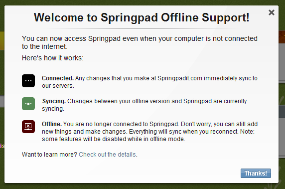 SpringpadOfflinesupport