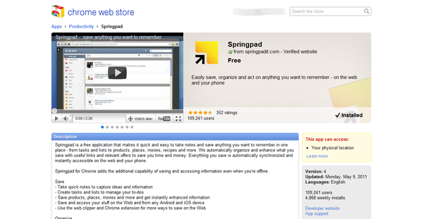 Springpad - Chrome Web Store