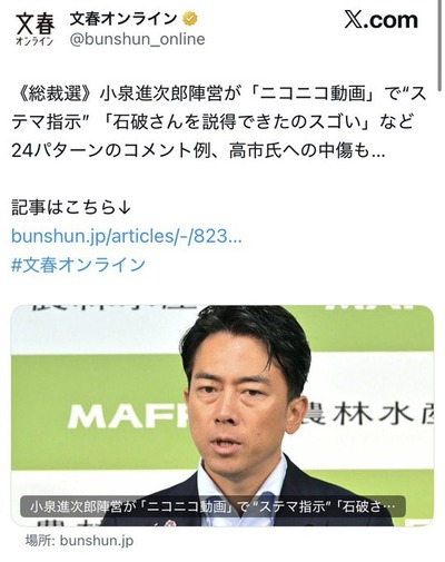 【速報】小泉進次郎陣営「ファクトサイト」開設 噂「滝川クリステル氏はクルド人と韓国人の子」、「進次郎の祖父は朝鮮人」→進次郎「説明します」 【速報】小泉進次郎陣営「ファクトサイト」開設 噂「滝川クリステル氏はクルド人と韓国人の子」、「進次郎の祖父は朝鮮人」→進次郎「説明します」