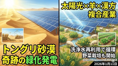 【画像】 中国「砂漠にメガソーラーを敷き詰めます?」環境が大変なことになるww