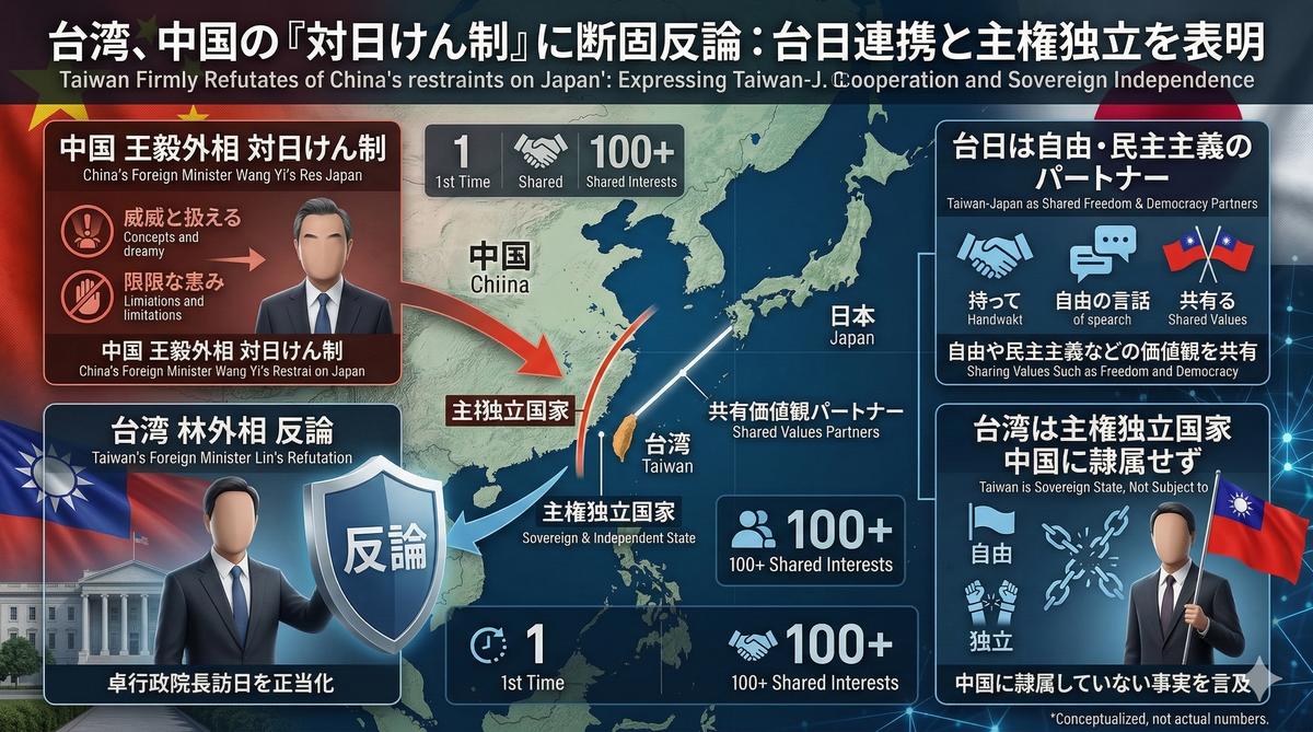 【速報】台湾の林外相、中国外相からの批判に日本とのラブラブを見せ詰める「台日は価値観を共有し、台湾海峡安定のために力を合わせている」