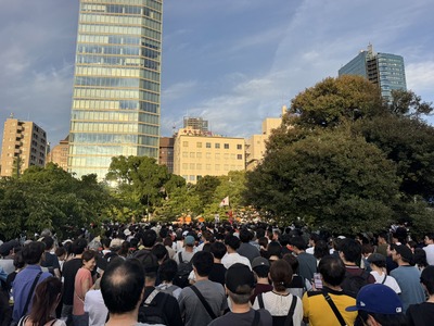 【画像】参政党ラスト街頭演説会場の芝公園、とんでもない数の群衆で埋め尽くされるWWW no title