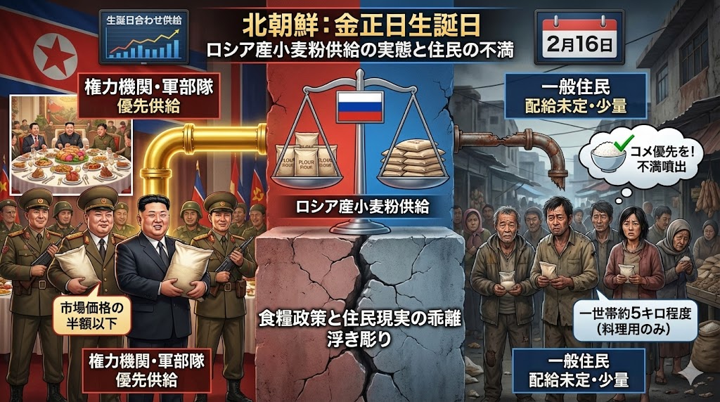 北朝鮮、大量のロシア産小麦粉をゲット！　なお国民「コメをくれ」