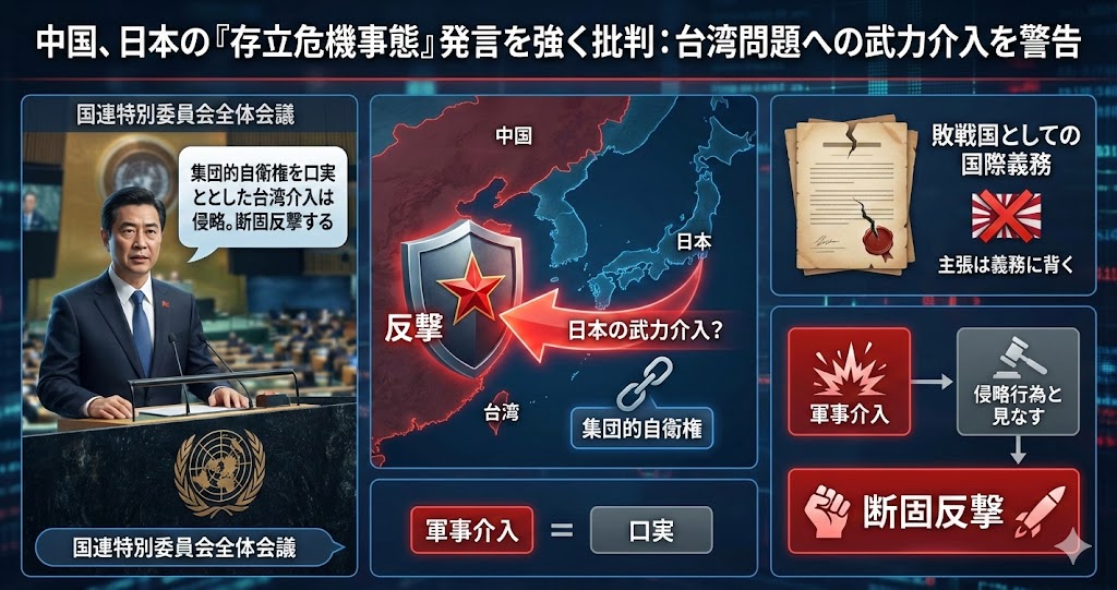 【速報】国連会議で中国代表「日本が集団的自衛権を行使し台湾問題に介入すれば中国は必ず反撃する」