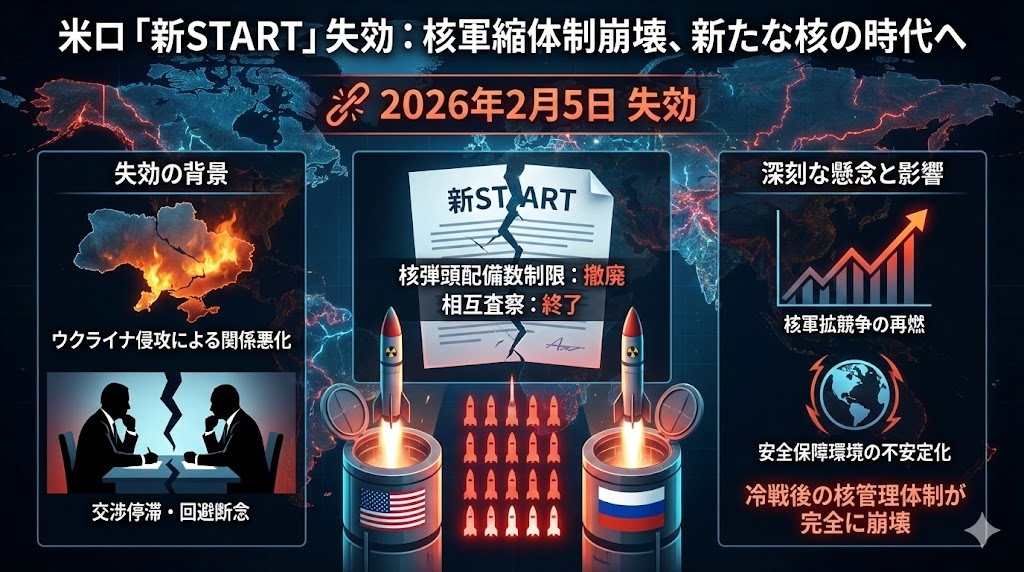 【速報】米国とロシアの間に残る最後の核軍縮合意、新戦略兵器削減条約が5日に失効　作り放題の核競争開始へ。
