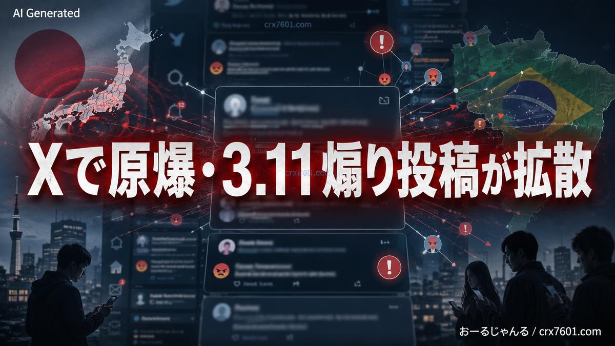 【絶対勝つぞ】ブラジル人さん、Xにて原爆煽りと3.11煽りで大盛り上がりｗｗｗ