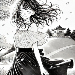 ng softly with her eyes closed. のコピー