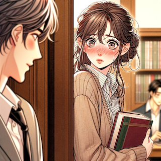 show her peeking around a cornerのコピー