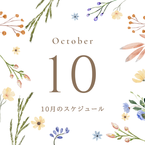 ホワイト ブラウン ナチュラル 10月のスケジュール インスタグラム投稿