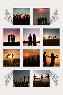 Minimalist Best Friends Mood Photo Collage