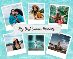 Blue Instant Photo Summer Mood Board Photo Collage