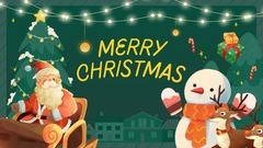Green Illustrative Merry Christmas Presentation