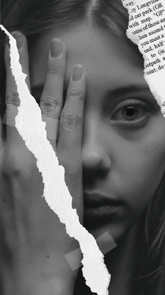 Black White Torn Photo Collage Instagram Story