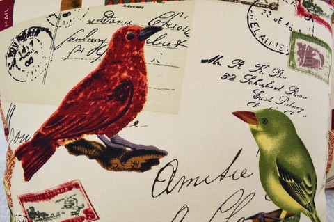 ヤシの木と鳥のクッションカバー4