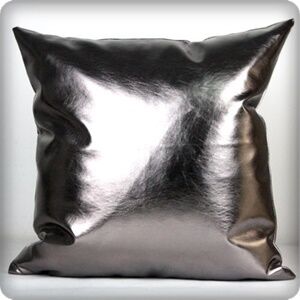 シルバーPUクッションカバー
