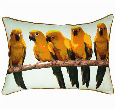 黄色の鸚鵡鳥のクッションカバー2
