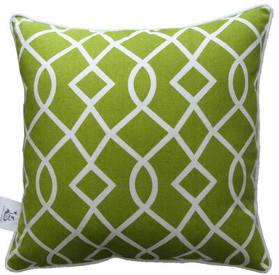 シンプル線模様のマットグリーン・クッションカバー