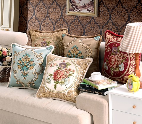 ヨーロッパのハイグレードジャガード刺繍クッションカバー2