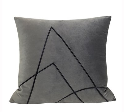 山を彷彿させる金色線クッションカバー[グレー]2