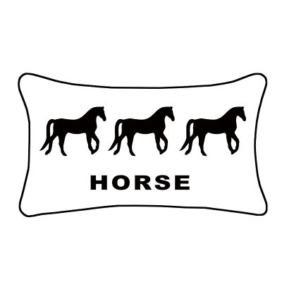HORSE 三頭の馬のクッションカバー