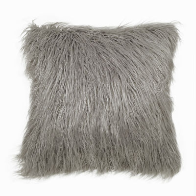 ファー・グレー・クッションカバー