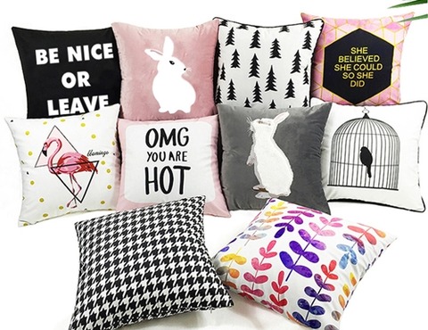 シンプルな千鳥柄クッションカバー2