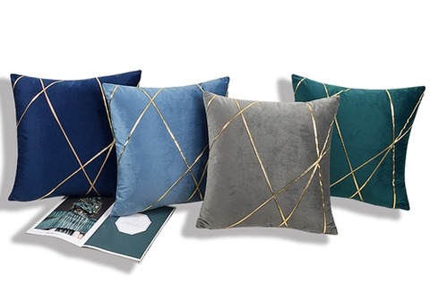 モダン金色線クッションカバー1