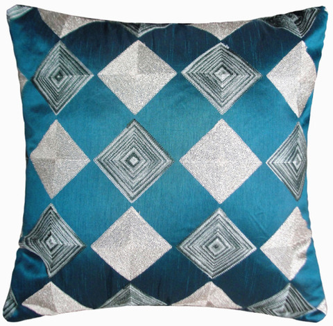 ヨーロッパのエメラルドプリント　クッションカバー