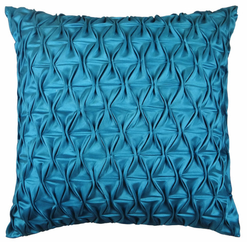 プリーツ曲線ブルー・クッションカバー2