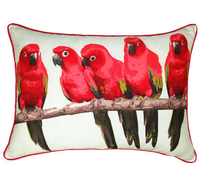 鮮やかな鸚鵡鳥のクッションカバー