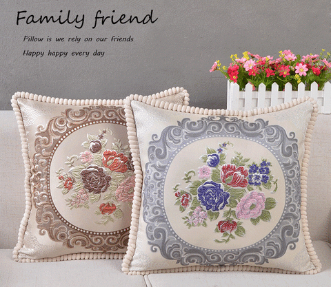 ヨーロピアン高級刺繍クッション　ジャガード2