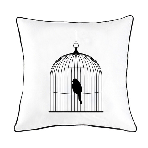 鳥かごの鳥・クッションカバー2