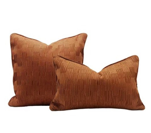 橙色のシンプルなクッションカバー