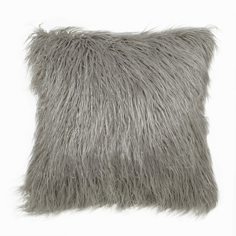 ファー・グレー・クッションカバー2
