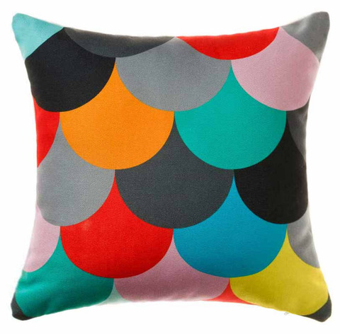ポップな円形モチーフのクッションカバー2