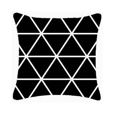 黒に網目のような白線をあしらったクッションカバー