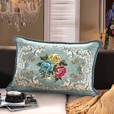 シェニール織りのクッションカバー