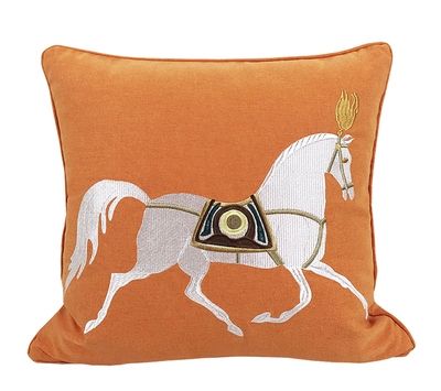 馬の刺繍クッションカバー2