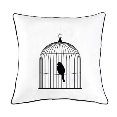 鳥かごの鳥・クッションカバー