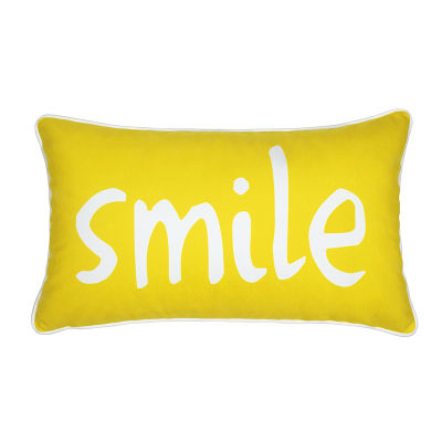 「smile」黄色のクッションカバー